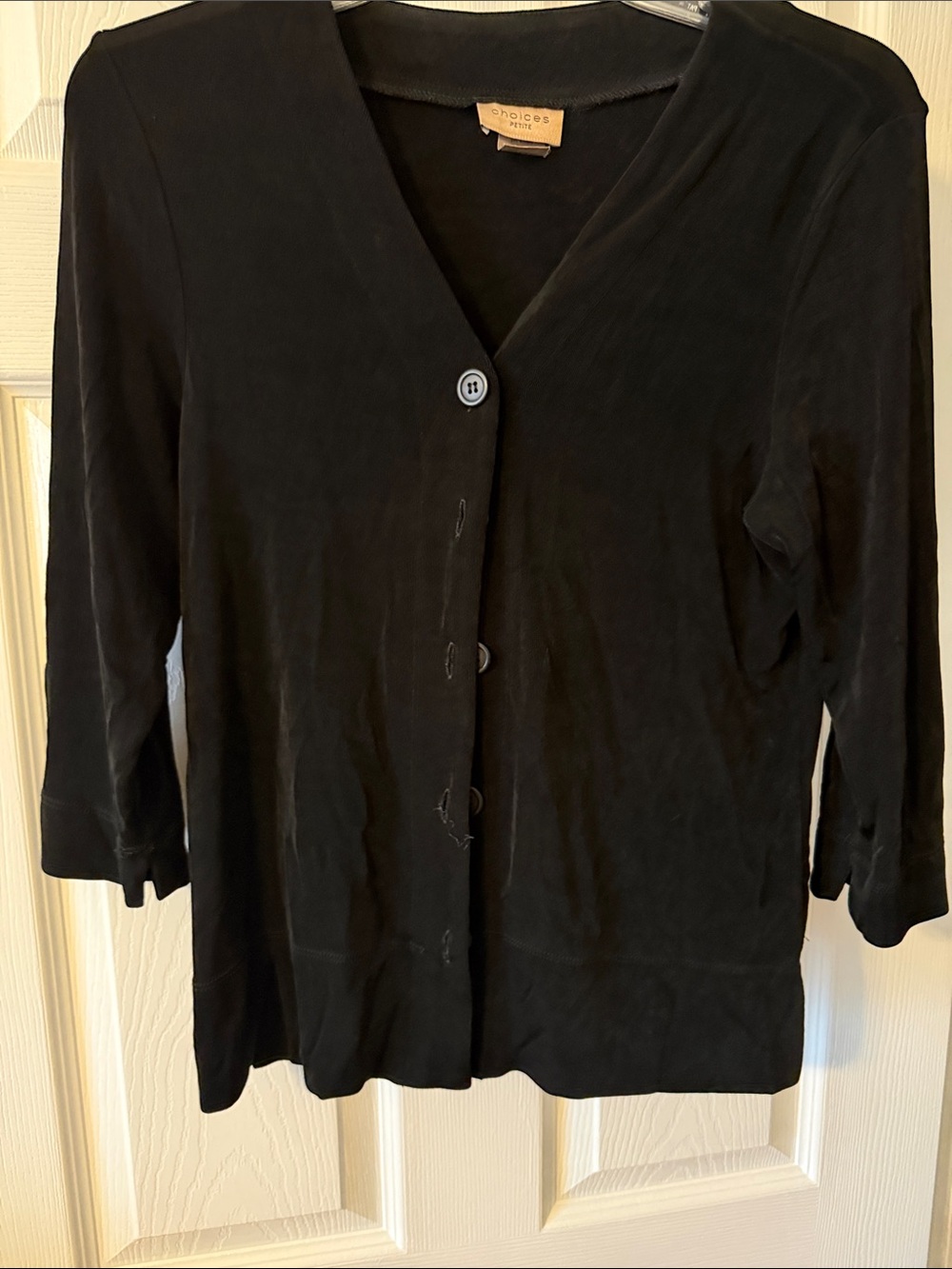 Chico's Black Button-Front V-Neck Women's Cardigan